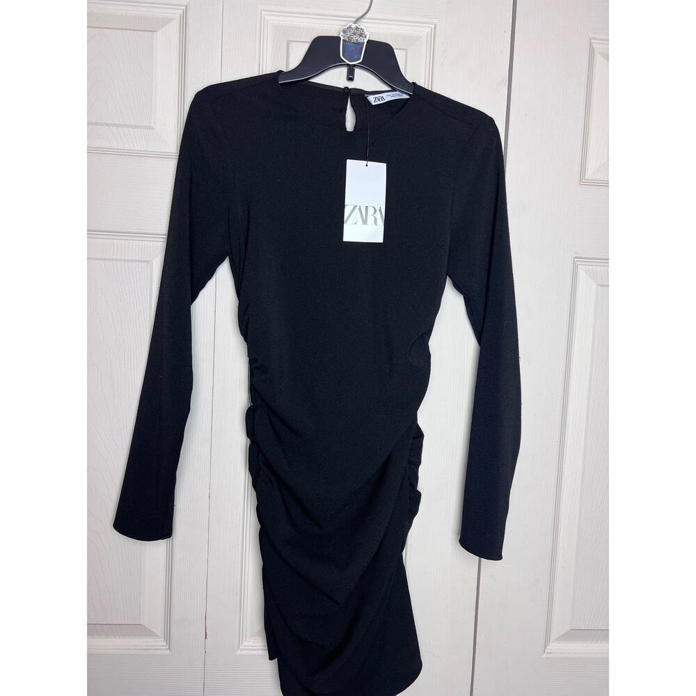 ZARA Women's Long Sleeve Stretch Bodycon Black Dress Women's Size Small NWT